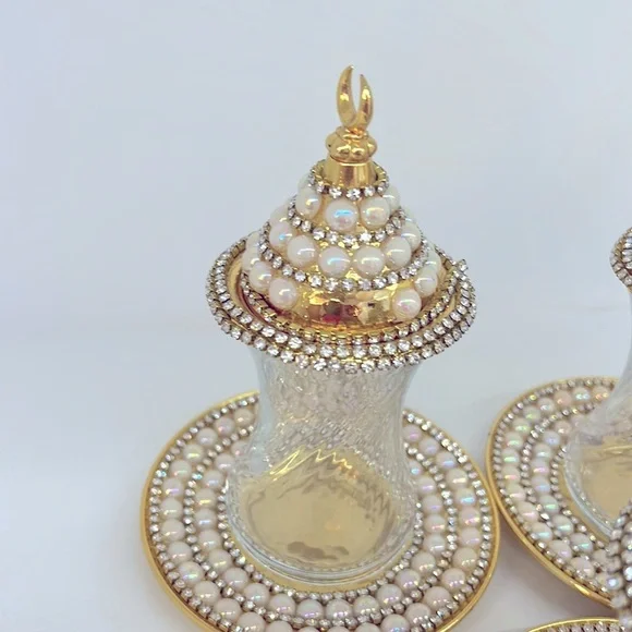 NEW HANDMADE TURKISH TEA SET WITH PEARLS - Picture 17 of 17